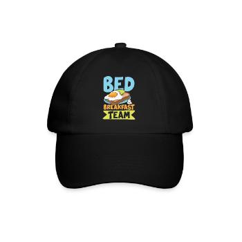Bed Breakfast Team für Frühaufsteher Männer und - Baseballkappe - Schwarz/Schwarz - Vorne