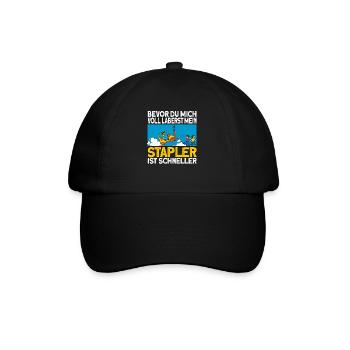 staplerfahrer Stapler Geschenk Gabelstapler Spruch - Baseballkappe - Schwarz/Schwarz - Vorne