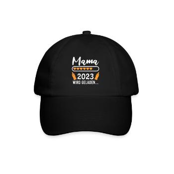 Mama 2023 loading Mutter Schwangerschaft Mama - Baseballkappe - Schwarz/Schwarz - Vorne