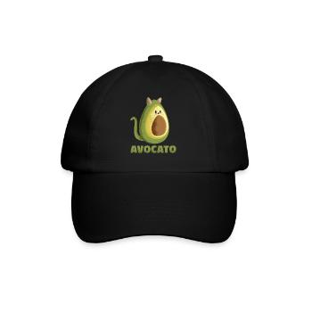 Avocado Essen Guacamole Vegan - Baseballkappe - Schwarz/Schwarz - Vorne