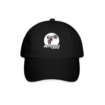 Motocross / Enduro / Freestyle mx / Dirtbike retro - Baseballkappe - Schwarz/Schwarz - Vorne