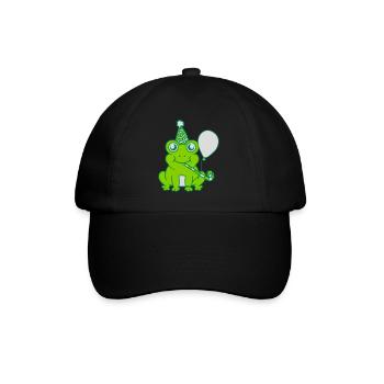 Birthday-celebrating little frog - Baseball Cap - black/black - Front