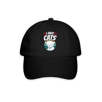 I Hate Cats Dog Puppy Lover Animal - Baseball Cap - black/black - Front