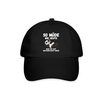 So müde wie heute war gestern nicht Pandas Fun - Baseballkappe - Schwarz/Schwarz - Vorne