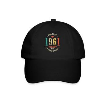 61. Geburtstag Gereift zur Perfektion 61 Jahre - Baseballkappe - Schwarz/Schwarz - Vorne