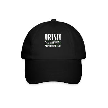 Irish You Happy Memorial Day Green Shamrock - Baseball Cap - black/black - Front