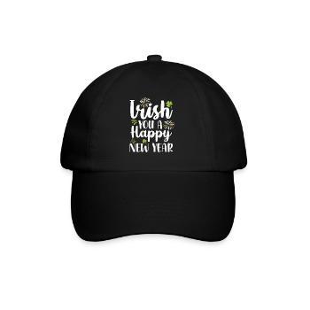 Irish You A Happy New Year Green Cloverleaf - Baseball Cap - black/black - Front