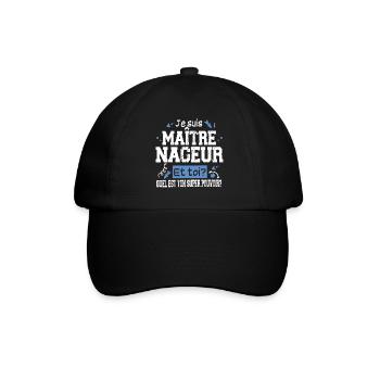 Maître-Nageur Cadeau Piscine T-shirt Super Pouvoir - Casquette classique - noir/noir - Devant