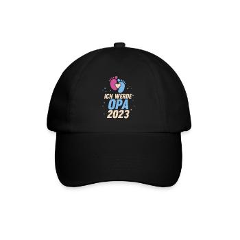 Großvater 2023 Schwanger Werdender Opa - Baseballkappe - Schwarz/Schwarz - Vorne