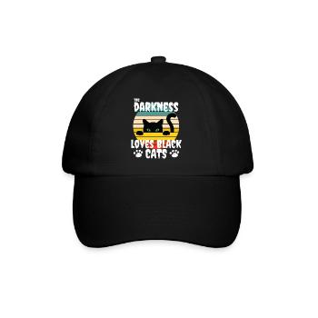 darkness loves black cats gift idea - Baseball Cap - black/black - Front