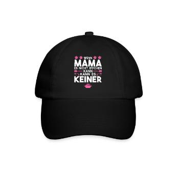 Mutter Familie Mama Geschenk - Baseballkappe - Schwarz/Schwarz - Vorne