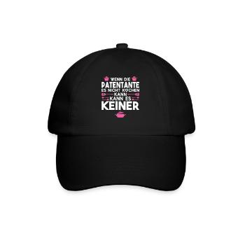 Patentante Taufe Taufpatin Geschenk - Baseballkappe - Schwarz/Schwarz - Vorne