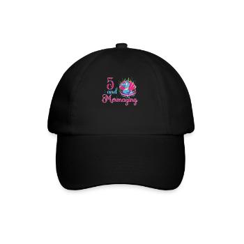 Mermaid 5th birthday mermazing 5 years old - Baseball Cap - black/black - Front