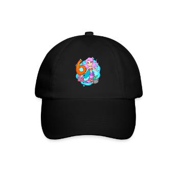 Fille de 6 ans sirène de 6ème anniversaire - Casquette classique - noir/noir - Devant