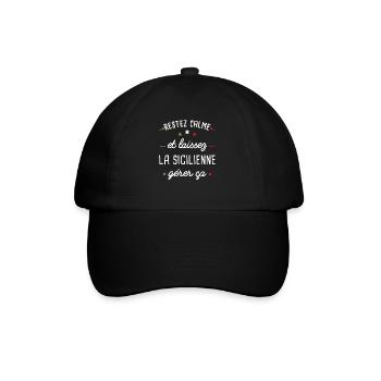 Sicile Humour pays Italie, drapeau italien, Couple - Casquette classique - noir/noir - Devant