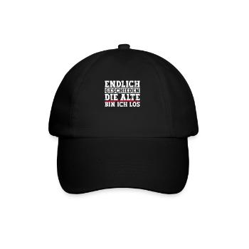 Endlich Geschieden Die Alte Bin Ich Los Scheidung - Baseballkappe - Schwarz/Schwarz - Vorne