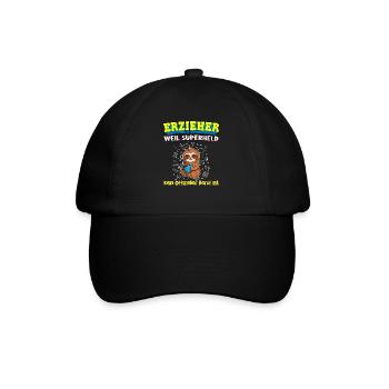 Erzieher Weil Superheld Kein Offizieller Beruf Ist - Baseballkappe - Schwarz/Schwarz - Vorne