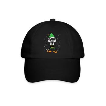 Gaming Elf Partnerlook Weihnachten - Baseballkappe - Schwarz/Schwarz - Vorne