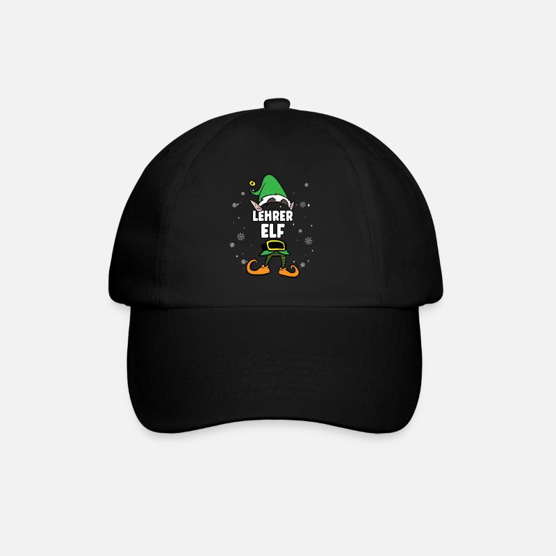 Lehrer Elf Partnerlook Weihnachten - Baseballkappe - Schwarz/Schwarz