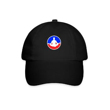 Meditation Logo - Baseballkappe - Schwarz/Schwarz - Vorne