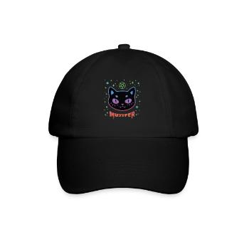 Muzifer Katze Kätzchen Teufel Luzifer - Baseballkappe - Schwarz/Schwarz - Vorne