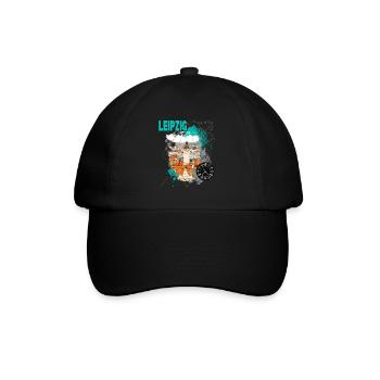 Leipzig Germany City Skyline Vintage Retro - Baseball Cap - black/black - Front