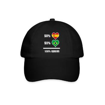 Brazil and Spain genius / gift - Baseball Cap - black/black - Front