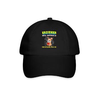 Erzieher Weil Superheld Kein Offizieller Beruf Ist - Baseballkappe - Schwarz/Schwarz - Vorne