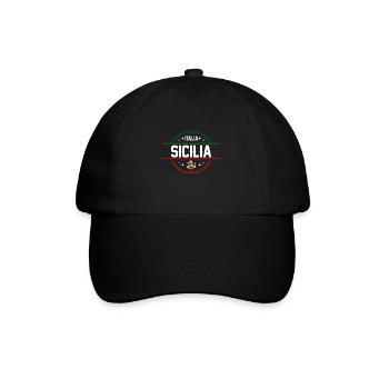 Sicile drapeau Sicile Palerme Italie - Casquette classique - noir/noir - Devant