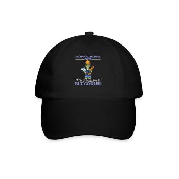 Technical Drawer Mom Like A Regualr Mom But Cooler - Baseballkappe - Schwarz/Schwarz - Vorne