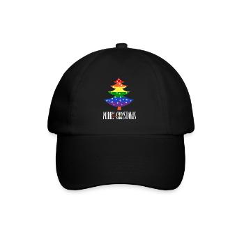Merry Queer Christmas - Schöne Queere Weihnachten - Baseballkappe - Schwarz/Schwarz - Vorne