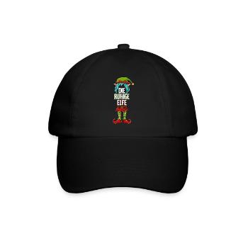 Ruhige Elfe Partnerlook Weihnachten - Baseballkappe - Schwarz/Schwarz - Vorne