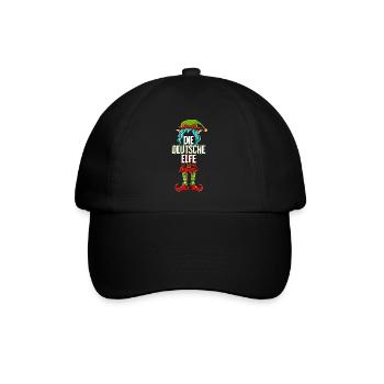 Deutsche Elfe Partnerlook Weihnachten - Baseballkappe - Schwarz/Schwarz - Vorne