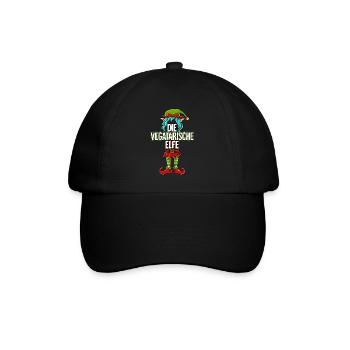 Vegatarische Elfe Partnerlook Weihnachten - Baseballkappe - Schwarz/Schwarz - Vorne