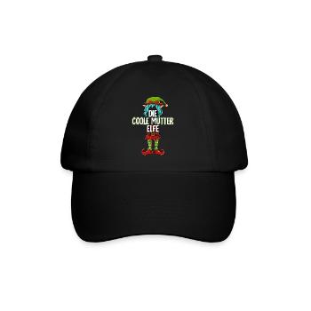 Coole Mutter Elfe Partnerlook Weihnachten - Baseballkappe - Schwarz/Schwarz - Vorne