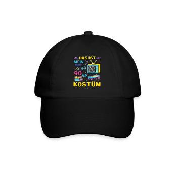 Das ist mein 90er Kostüm - Baseballkappe - Schwarz/Schwarz - Vorne