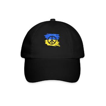 Stand with Ukraine Peace No War - Baseballkappe - Schwarz/Schwarz - Vorne