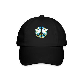 Stand with Ukraine Peace No War - Baseballkappe - Schwarz/Schwarz - Vorne