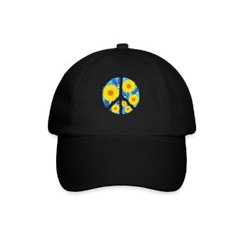 Stand with Ukraine Peace No War - Baseballkappe - Schwarz/Schwarz - Vorne