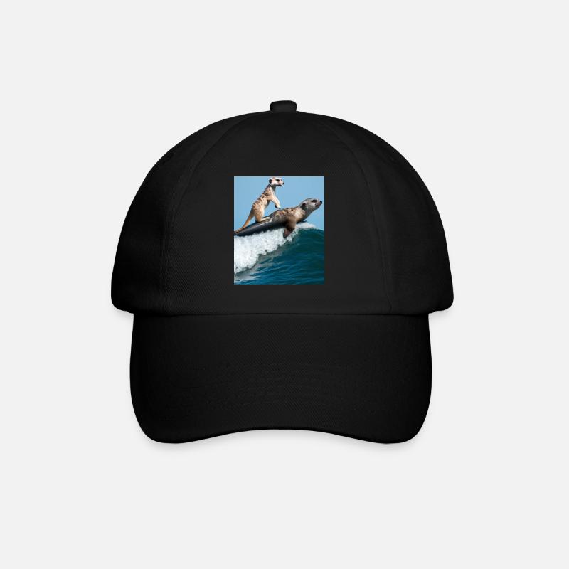 Loutre et suricate Loutre surfe suricates - Casquette classique - noir/noir