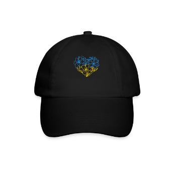 Stand with Ukraine Peace No War - Baseballkappe - Schwarz/Schwarz - Vorne