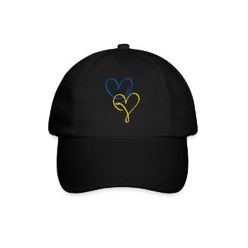 Stand with Ukraine Peace No War - Baseballkappe - Schwarz/Schwarz - Vorne