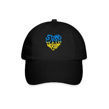 Stand with Ukraine Peace No War - Baseballkappe - Schwarz/Schwarz - Vorne