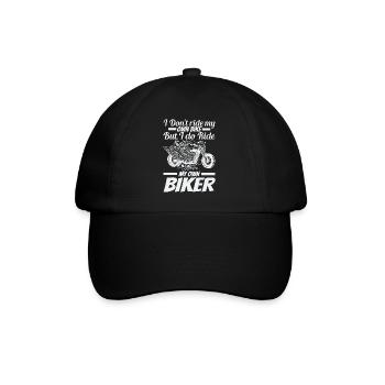 Ich Fahre Nicht Mit Meinem Eigenen Fahrrad, - Baseballkappe - Schwarz/Schwarz - Vorne