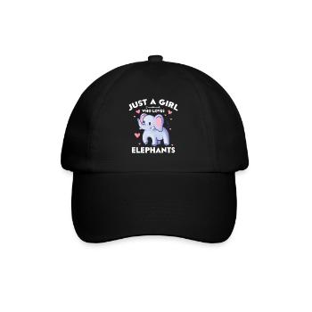 Juste une fille qui aime les éléphants - Casquette classique - noir/noir - Devant