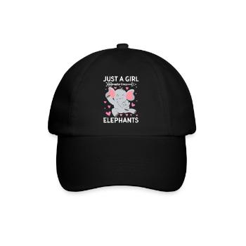 Juste une fille qui aime les éléphants - Casquette classique - noir/noir - Devant