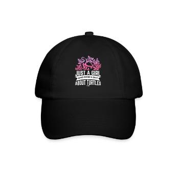 girl turtle mother water sea - Baseball Cap - black/black - Front