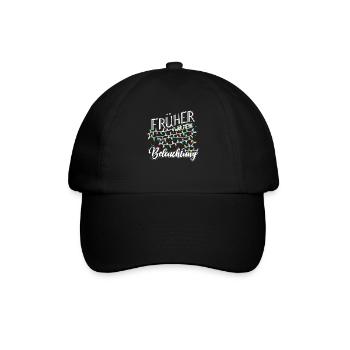 Früher War Mehr Beleuchtung Lustige - Baseballkappe - Schwarz/Schwarz - Vorne