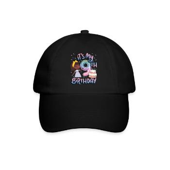 It's my 9th birthday Melanin Kid Juneteenth - Baseball Cap - black/black - Front