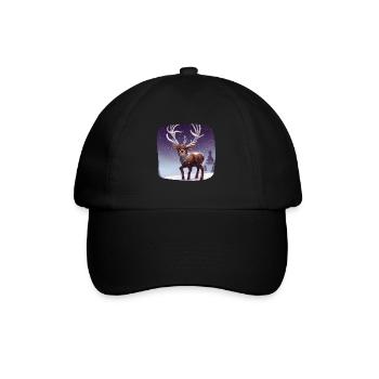 Christmas motif reindeer - Baseball Cap - black/black - Front